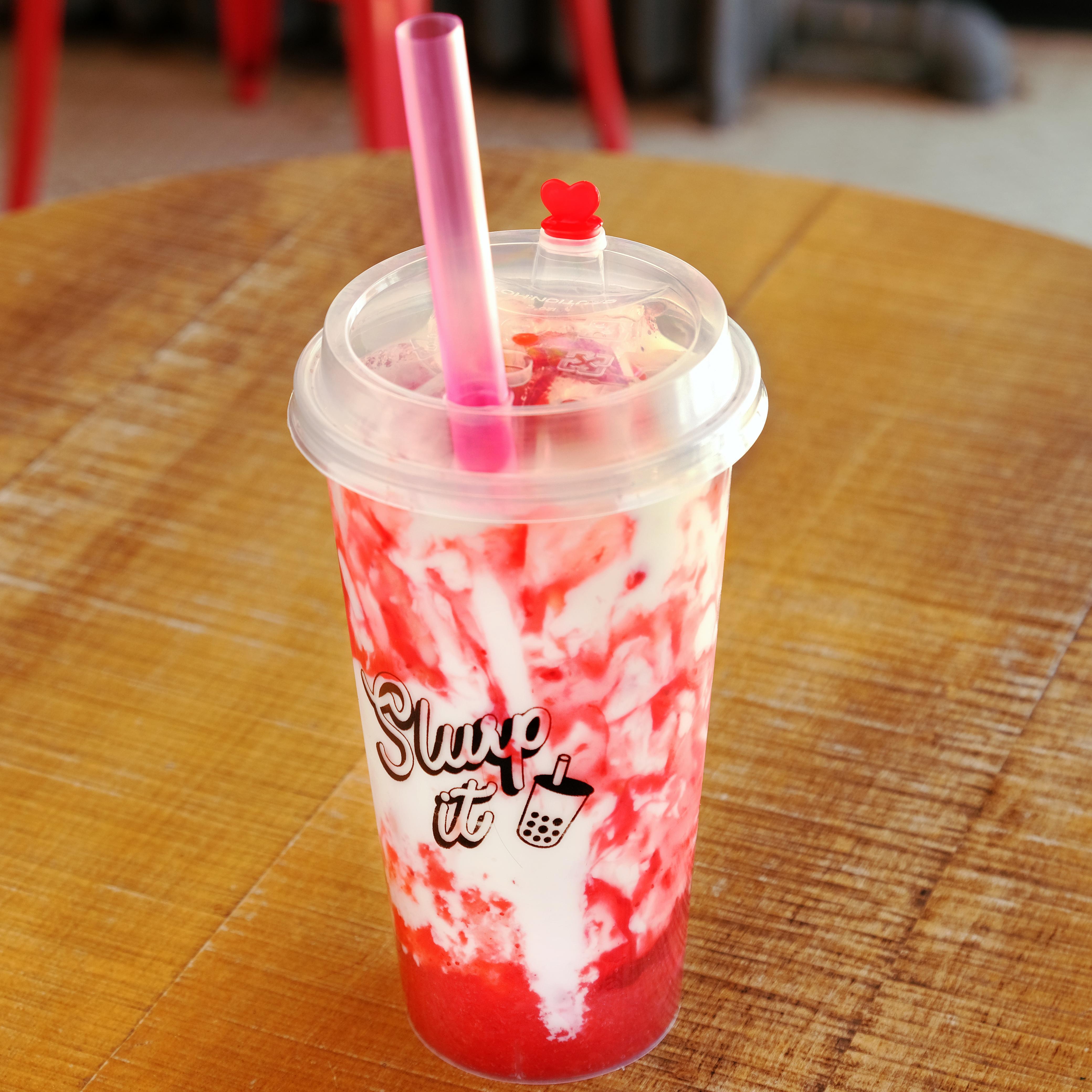 Slurp It strawberry bubble tea